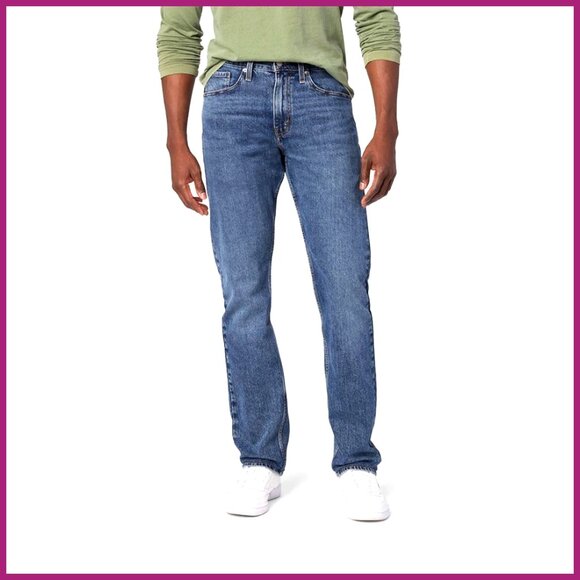 Men's Slim Straight Fit Jeans 99% Cotton 1% Elastane Denim